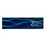 Планинг 2023г., 106х295мм, гребень, "Синяя волна", мелованный картон (Офис-Лидер)