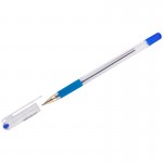 Ручка шариковая "MC Gold", прозрачный корпус, резиновый упор, 0,5мм, синий (MunHwa)