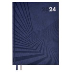Ежедневник 2024г., 175x245мм, темно-синий, 176л, кожзам, кремовый блок (Escalada)
