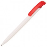 Ручка шариковая "Clear Solid", белый, красный клип (Ritter-Pen)