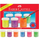 Гуашь  6 цветов по 15мл, флуоресцентная (Faber-Castell)