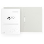 Папка-скоросшиватель A4 "Дело", мелованный картон, 320г/м2, белая, 25мм (Lamark)