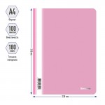 Папка-скоросшиватель А4, прозрачный верхний лист, пластик 180мкм, розовый (Berlingo)
