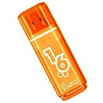 Флешка  8Gb USB 2.0 "Glossy", оранжевый (SmartBuy)