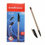 Ручка шариковая "R-101", тонированный, 1мм, черный (Erich Krause)