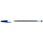 Ручка шариковая одноразовая прозрачный корпус, 0,7мм, синий (Buro)