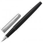 Ручка перьевая "Jotter Bond Street Black CT F63", корпус-нерж.сталь, мат.лак, нерж.сталь, M (Parker)