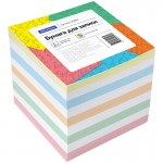Блок бумаги для записей 90х90х90мм, цветной, непроклеенный (OfficeSpace)