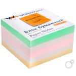 Блок бумаги для записей 90х90х50мм, цветной, проклеенный (Workmate)