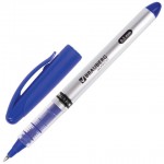 Ручка-роллер "Control", корпус серебристый, синий (Brauberg)