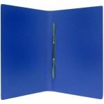 Папка-скоросшиватель на пружине А4, 15мм, пластик 0,5мм, этикетка, синий (Бюрократ)