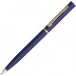 Ручка шариковая одноразовая "Euro Gold", поворотный механизм, синий, золото (Open)