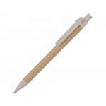 Ручка шариковая одноразовая "ЭКО 3.0", светло-коричневый/бежевый, 0,5мм, синий