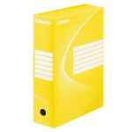Короб архивный 100х345х245мм "Boxy Standard", гофрокартон, желтый (Esselte)