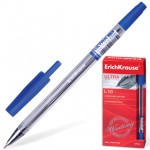Ручка шариковая "Ultra L-10", прозрачный, масляная, 0,6мм, синий (Erich Krause)