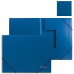 Папка на резинках А4  7мм, "Стандарт", 3 клапана, пластик, синий (Brauberg)