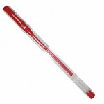 Ручка гелевая, прозрачный, 0,5мм, красный, логотип (Workmate)