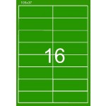Этикетки самоклеящиеся на листе А4, 105х37мм, 16шт/л, зеленый (Apli)