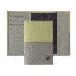 Обложка для паспорта "Duo", натуральная кожа с отд/для карт, 95 x 138мм, серо-лимонный (D.Morelli)