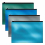 Папка-конверт на молнии A4, "ZIP", пластик цветной 180мкм, "Glossy Ice Metallic" (Erich Krause)