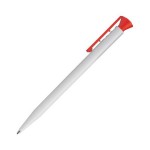 Ручка шариковая одноразовая "Tip", белый, красный клип (Senator)