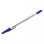 Ручка шариковая, корпус прозрачный, 0,7мм, синий, шестигранный (OfficeSpace)
