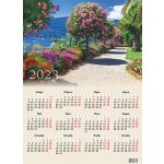 Календарь настенный 2023г, А2, лист, "Цветочная аллея" (Офис-Лидер)