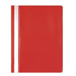 Папка-скоросшиватель А4, прозрачный верхний лист, пластик 120/160мкм, красный (Бюрократ)
