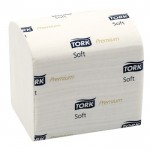 Бумага туалетная для диспенсера листовая "Tork Premium", для системы Т3, 2-слойная, 252л/пач