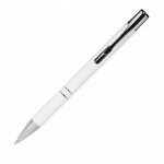 Ручка шариковая "Alpha", алюминий, корпус-белый, хром, soft touch (Portobello)