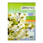 Блокнот А4,  60л, клетка, спираль, мелованный картон "Времена года-Весна" (CityOffice)