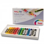 Пастель для ткани 15 цветов, "FabricFun Pastels", для рисования на натуральных тканях (Pentel)