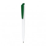 Ручка шариковая одноразовая "Dart Polished", белый, зеленый клип (Senator)