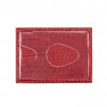 Футляр для транспортной карты "Croco", натуральная кожа, красный лак, 94мм x 66мм (Faetano)