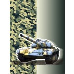 Тетрадь А5,  80л, клетка, скоба, поля, мелованный картон "Military" (КФОБ)