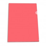 Папка-уголок А4, тисненый пластик 0,10мм, красный (Бюрократ)