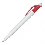 Ручка шариковая "Viva", белый, красный клип (Burger Pen)