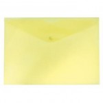 Папка-конверт на кнопке А4, прозрачный пластик, желтый, 0,18мм (Бюрократ)