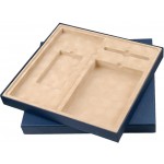 Подарочная коробка на 4 предм., синяя, флокированный ложемент, крышка плотная (nazarenogabrielli)