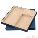 Подарочная коробка на 2 предм., синяя, флокированный ложемент, крышка плотная (nazarenogabrielli)