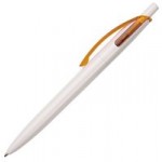 Ручка шариковая "Bento", белый, оранжевый клип (Open)