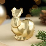 Свеча символ года "Кролик.Геометрия" 5,5х5,6 см, золото