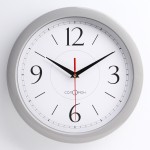 Часы настенные пластиковые "Классика", круглые, d=28 см, серый (Соломон)