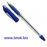 Ручка шариковая, корпус прозрачный, 0,7мм, резиновый упор, синий (Dolce costo)
