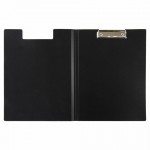 Папка-планшет А4, зажим, крышка, до  90л,  пластик, черный (Staff)