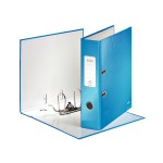 Папка-регистратор А4 80мм, "180° WOW", этикетка, ламинированный картон, голубой (Leitz)