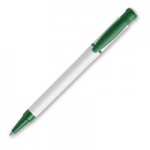 Ручка шариковая "Kreta", белый, зеленый клип (Stilolinea)