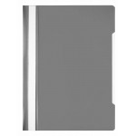 Папка-скоросшиватель А4, прозрачный верхний лист, пластик 100/120мкм, серый, "Economy" (Бюрократ)