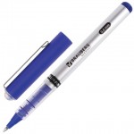 Ручка-роллер "Flagman", корпус серебристый, синяя (Brauberg)