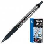Ручка-роллер автоматическая "Hi-tecpoint", черный, резиновый упор, 0,5мм, черный (Pilot)
